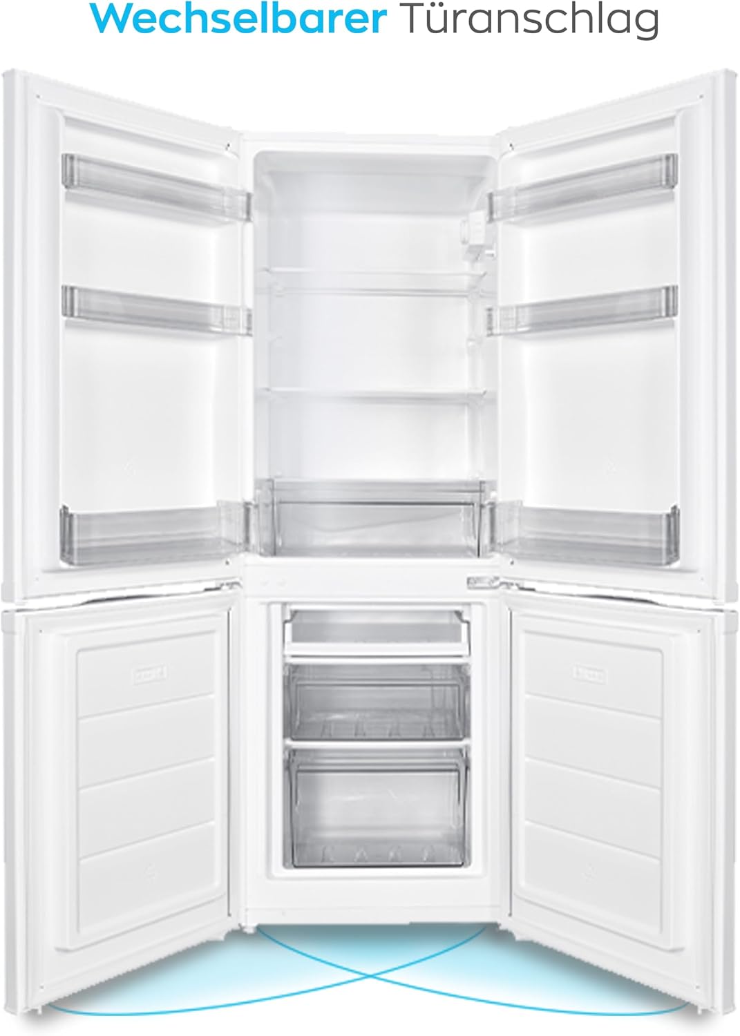 Heinrich´s Kühlgefrierkombination 173L Gesamtvolumen, 121L Kühlvolumen, 52L Gefriervolumen, LED Beleuchtung,Türanschlag wechselbar, leise 40dB, große Tiefkühlboxen, 7Temperaturstufen,(weiß)