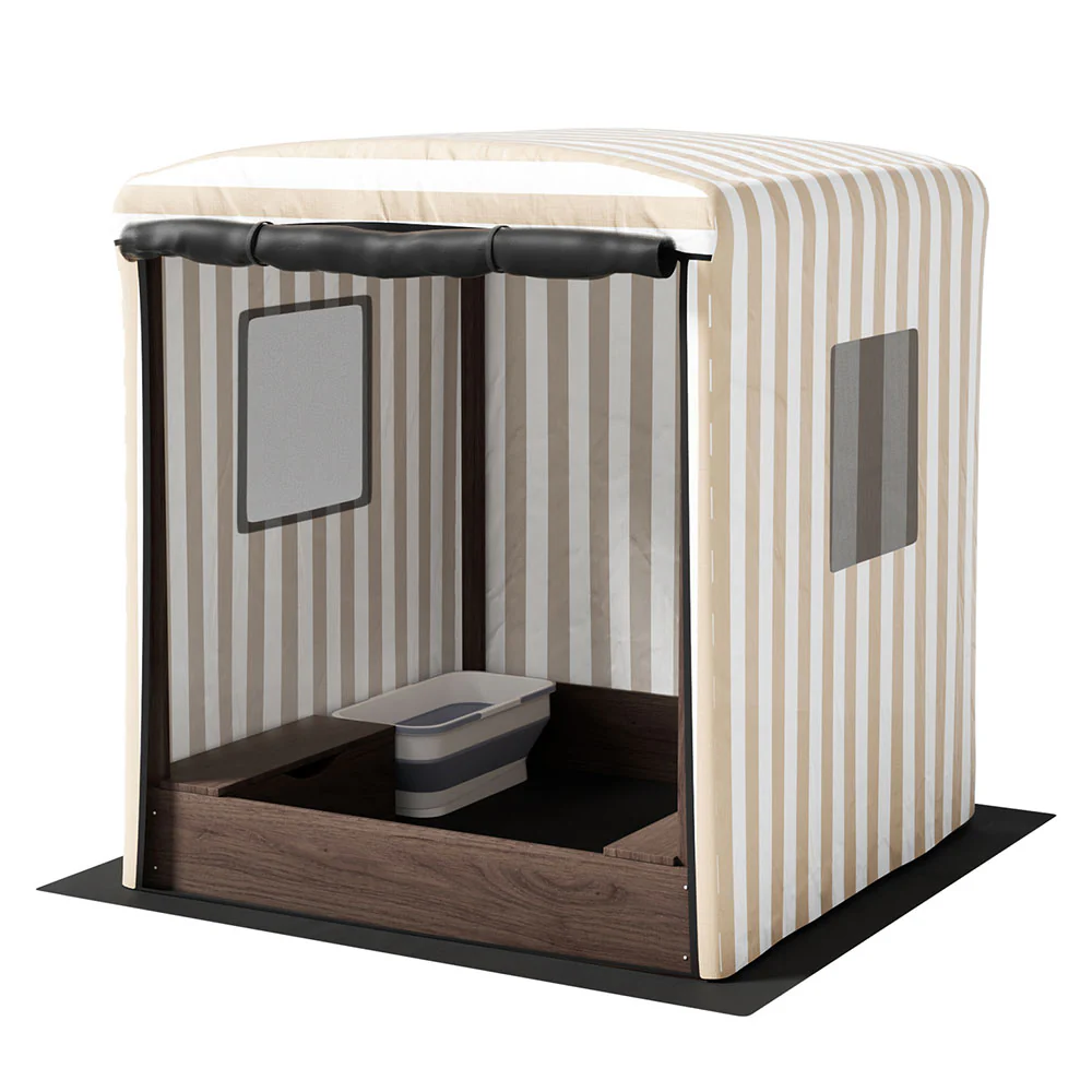 UV-Resistant Wooden Sandpit with Canopy and Storage Keezi
