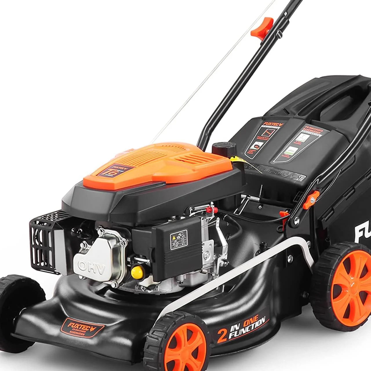 Cortacésped de Gasolina FUXTEC FX-RM4646ECO 46cm de Anchura de Corte - Potente Motor de Gasolina de 146cc Easy Clean 3en1 2,6KW Mulching recogedor de Hierba 50L