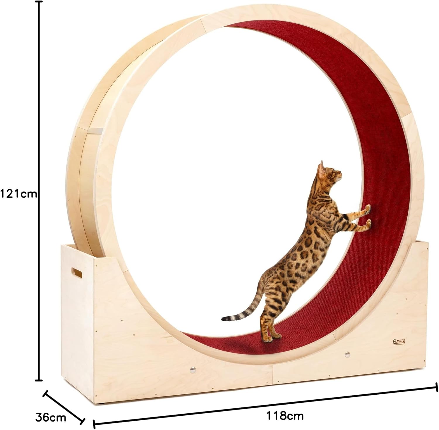 Elmato Katzenlaufrad Simba L & XXL ca. 120 cm / 140 cm in weiß/beige & grau/meliert (beige, 120 cm)