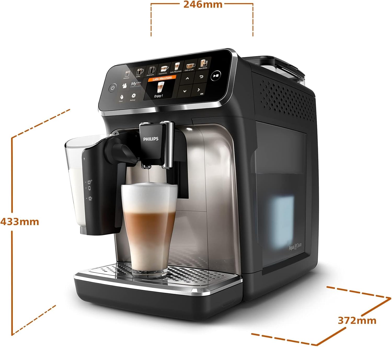 Philips Series 5400 volautomatische koffiemachine - LatteGo melksysteem, 12 koffiespecialiteiten, intu?tief display, 4 gebruikersprofielen, chroom (EP5447/90)