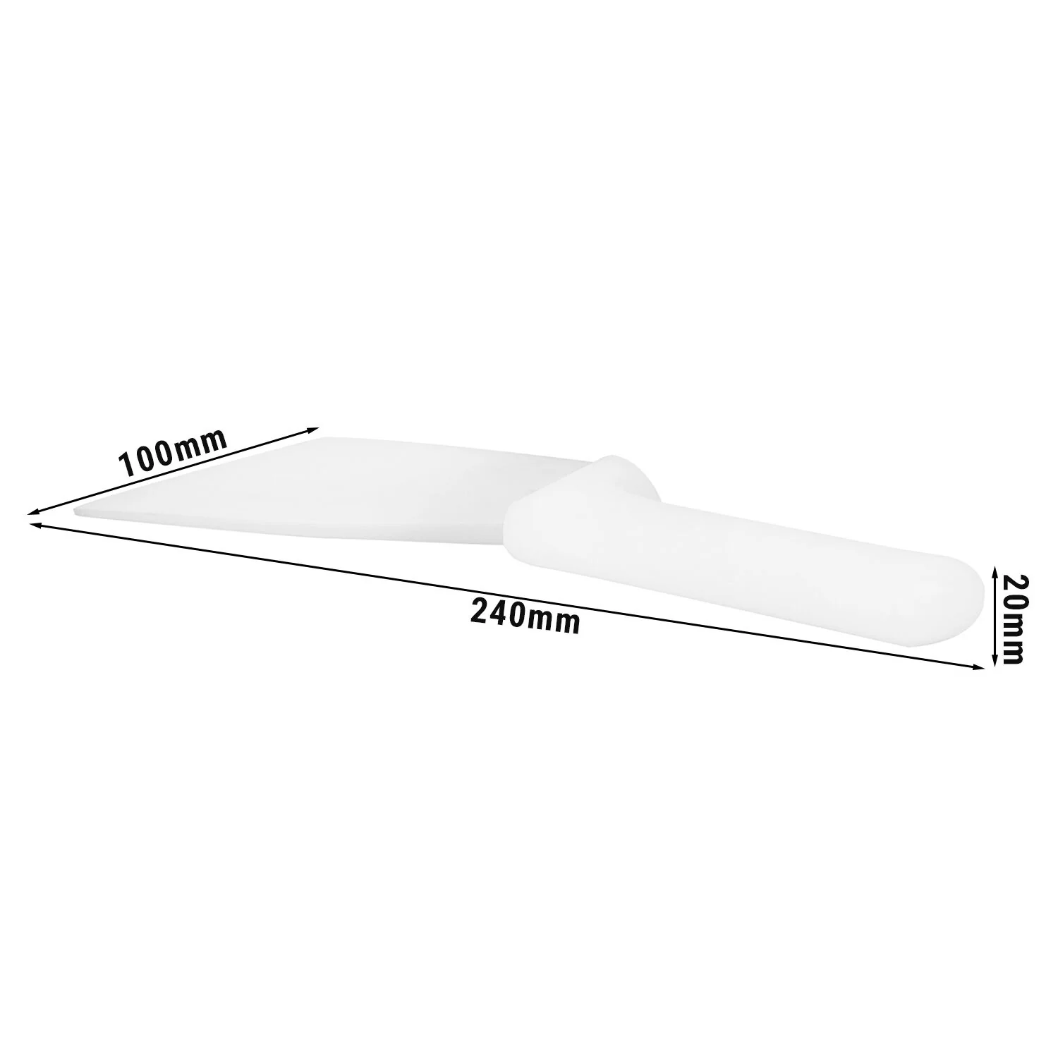 Deigskrape - rett blad - 237x101 mm - hvit - fleksibel