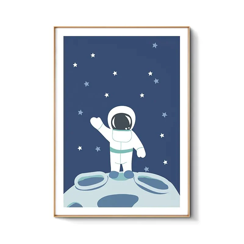 Astronaut Space Wall Art Prints for Baby Nursery