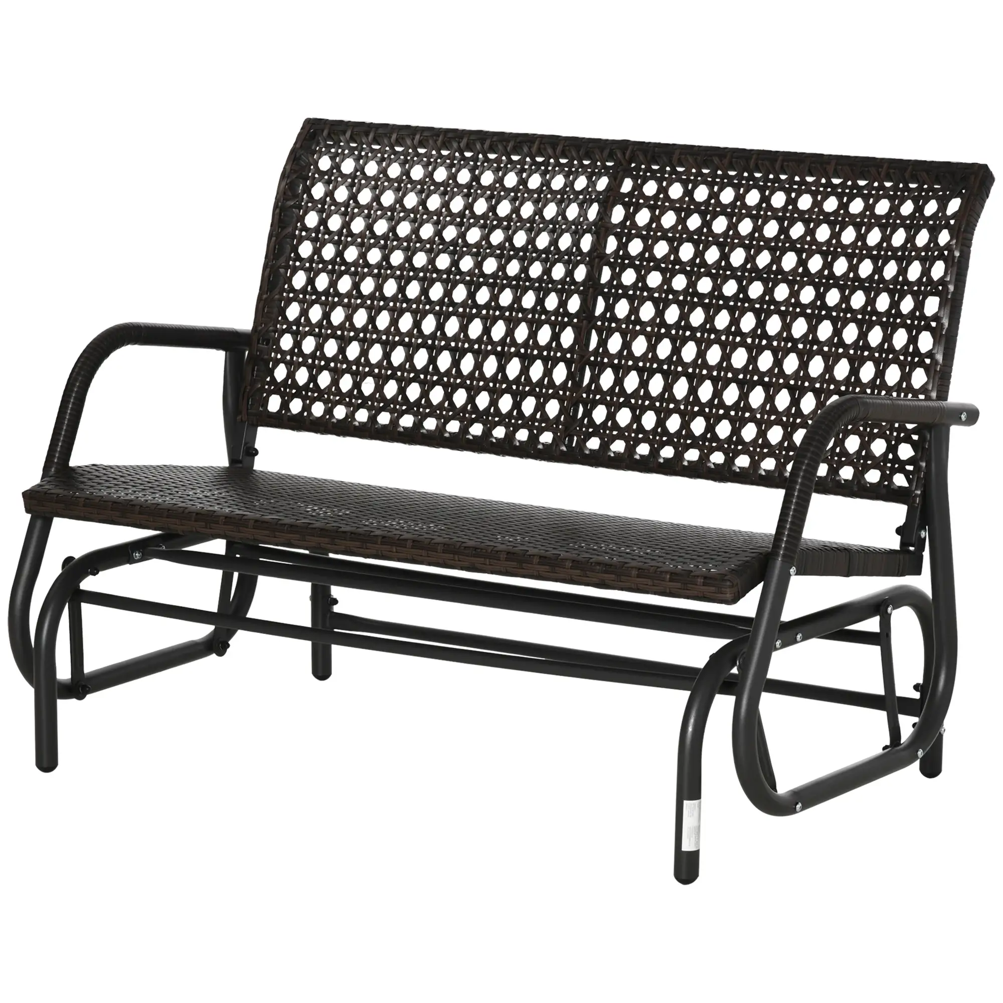 Outsunny Polyrattan Schommelbank 2-zits Bruin