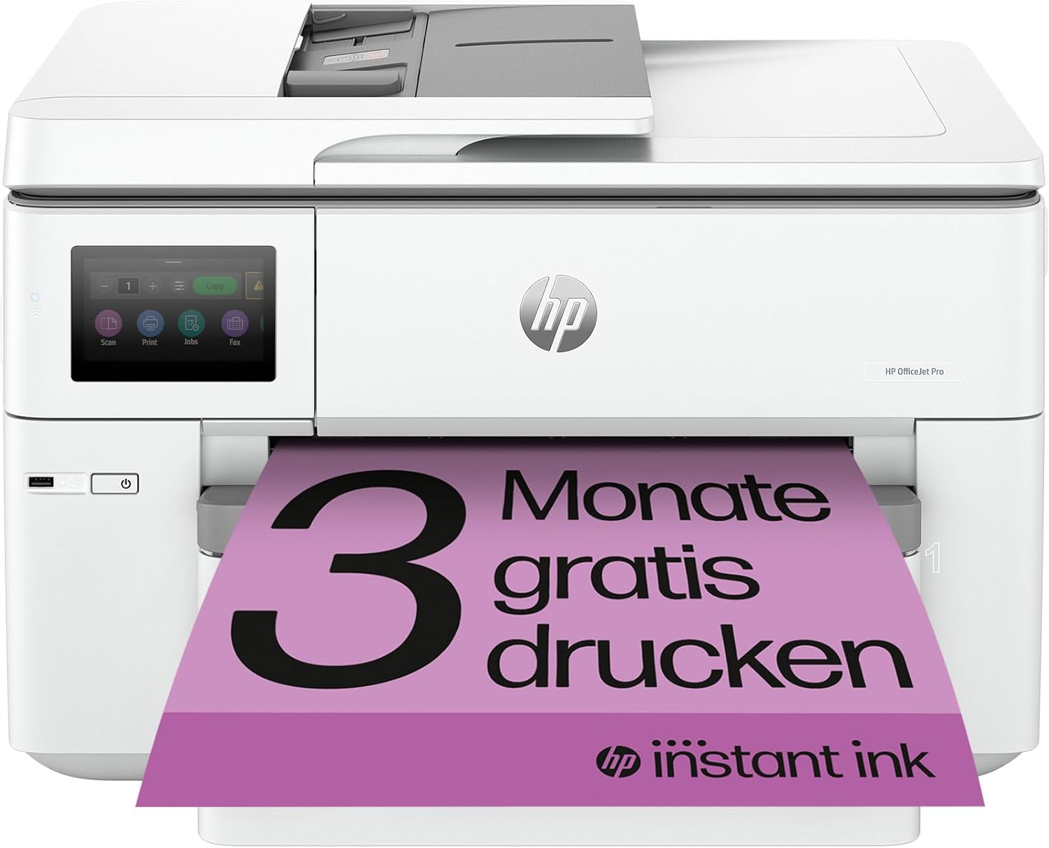 HP OfficeJet Pro 9720e A3-Multifunktionsdrucker, Drucken bis A3, 3 Monate gratis drucken mit HP Instant Ink inklusive, HP+, Drucker, Scanner, Kopierer, Fax, WLAN, LAN, Duplex, Airprint, Grau-Weiß