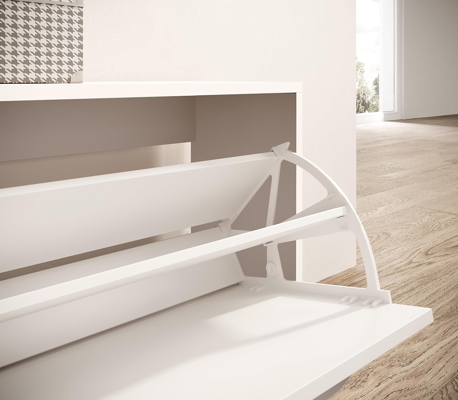 Vera Garderobe mit Spiegel weiß matt - Kompaktgarderobe, Dielenschrank, Flurschrank - 100 x 190 x 26 cm (B/H/T)