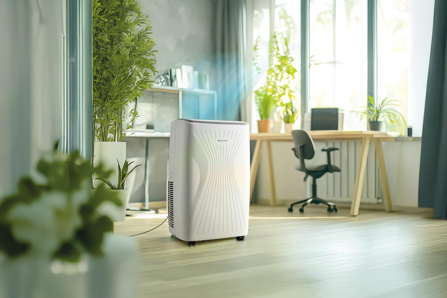 Termofol Mobile Klimaanlage ASPEN 4000W – 4in1: Klimatisierung, Luftentfeuchter, Ventilator, Heizung – WLAN Fernsteuerung – energiesparendes Smart-Home-Gerät – modernes Design – weiß