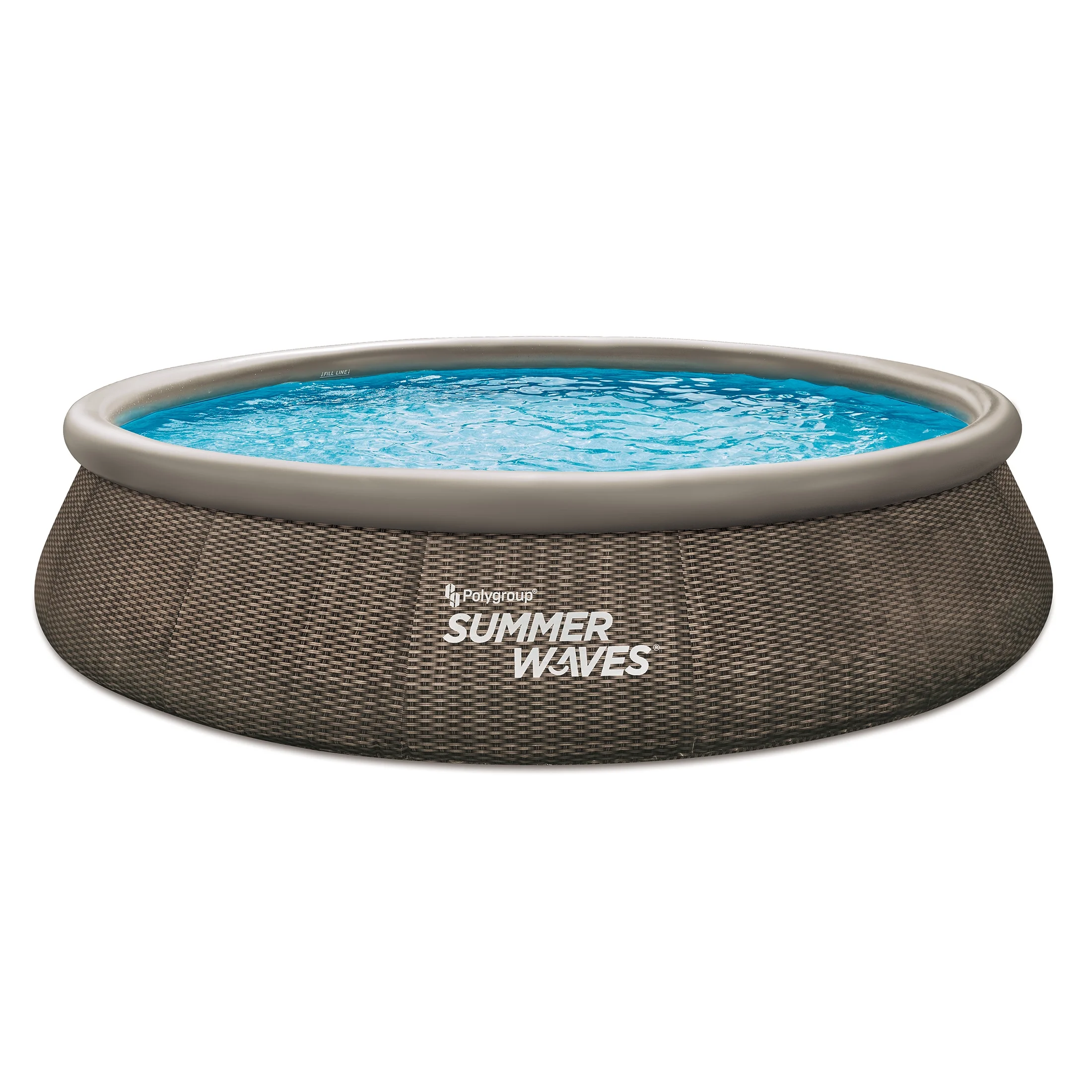 2025 Summer Waves Snelle Zwembad van 15 voet met Dubbel Rattan Print, Rond, Voor Leeftijd 6+, Unisex