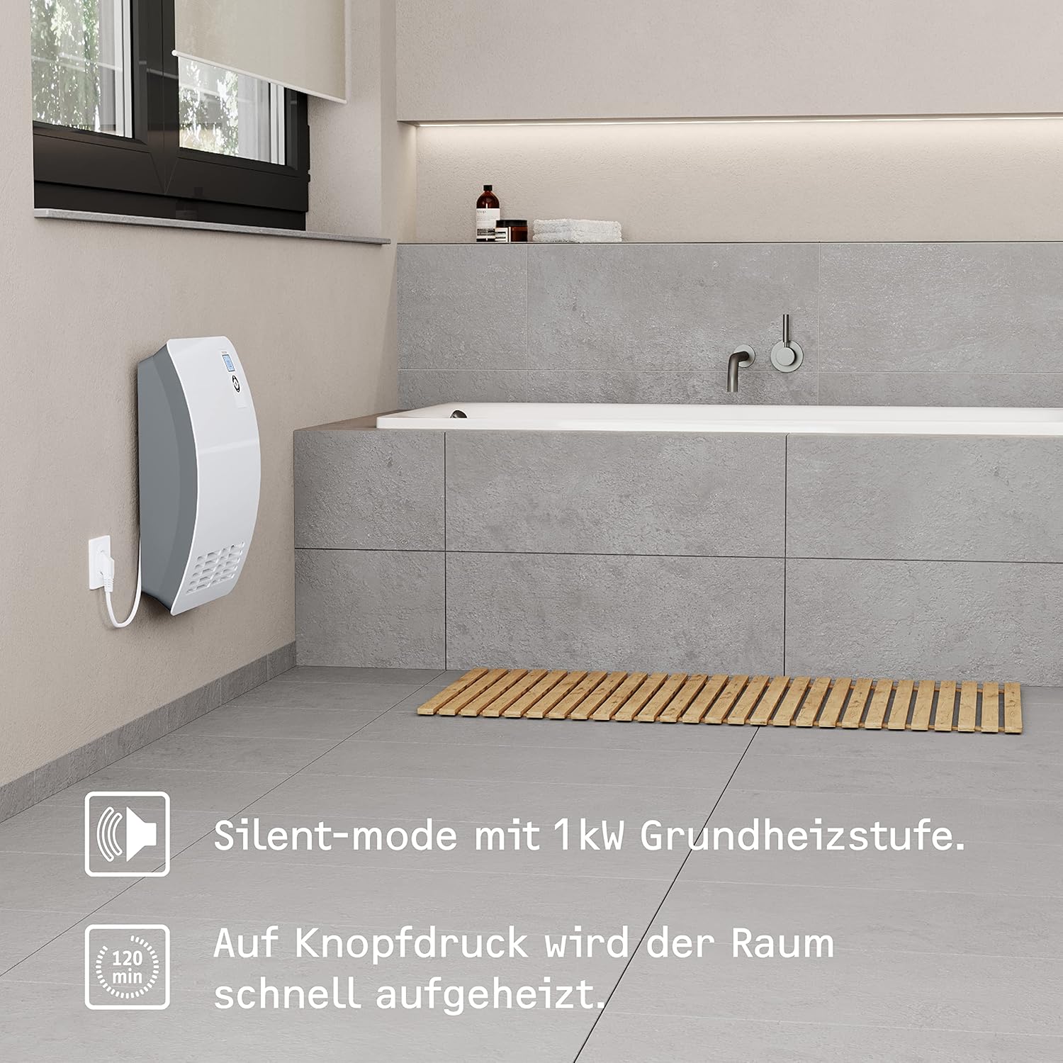 STIEBEL ELTRON Schnellheizer CK 20 Trend LCD für ca. 25 m, TV geprüft, Made in Germany, LC-Display, Wochentimer, Keramik Heizlüfter energiesparend, Bad, 2 kW, 236653