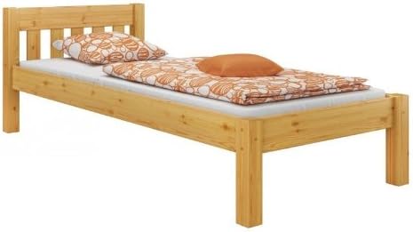 Erst-Holz®Massivholzbett Kiefer Natur 100x200 Einzelbett Futonbett Bettrahmen Rollrost 60.38-10