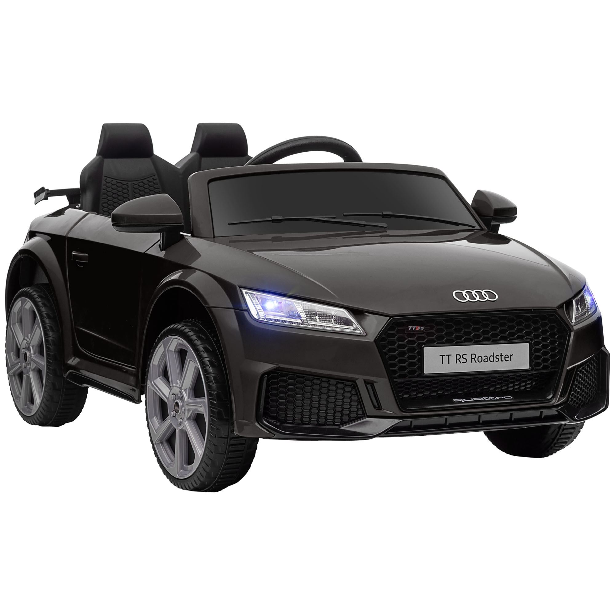 Kinder-Elektrische Auto, Audi TT RS Roadster, 3 km/u, Afstandsbediening, LED, USB, Zwart