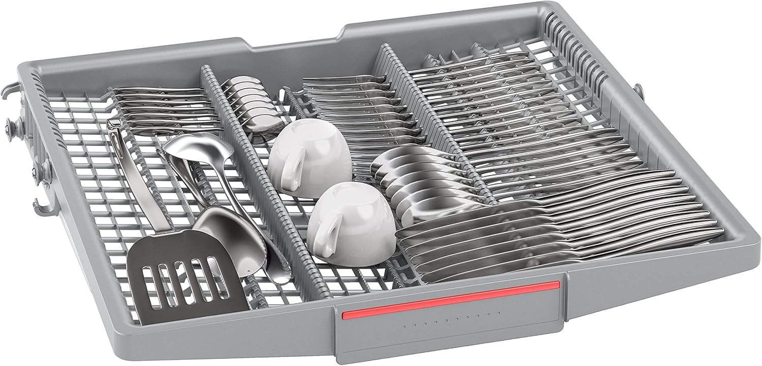 Bosch SMU4HCW48E Serie 4 Smarter Geschirrspüler Unterbau, 60 cm breit, Besteckschublade, Made in Germany, Silence Programm besonders leise, Extra Trocknen auf Knopfdruck