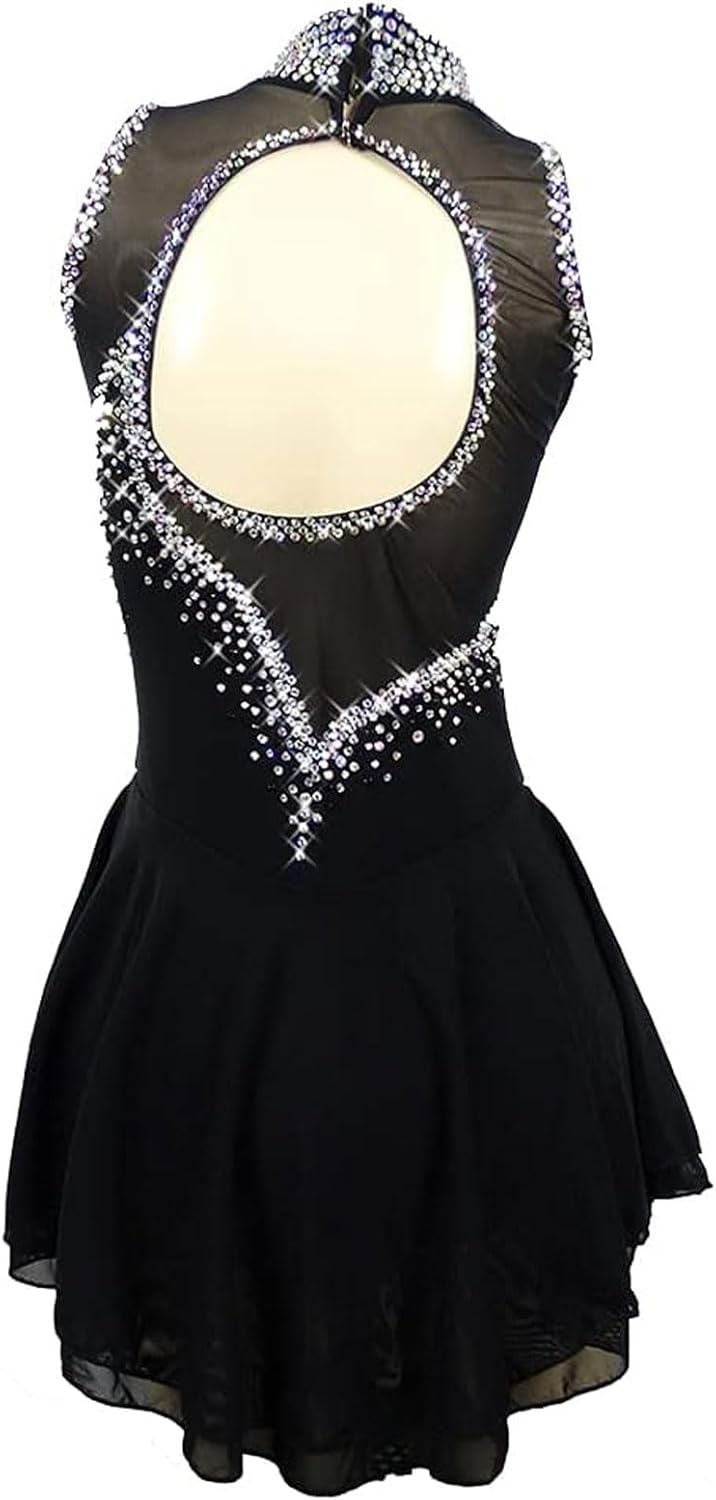 Eiskunstlauf Kleid für Mädchen Professional Eislauf Kostüm Handgefertigt Funkle Strass Ballett Tanzkleidung Damen Wettbewerb Gymnastik Aktivkleidung