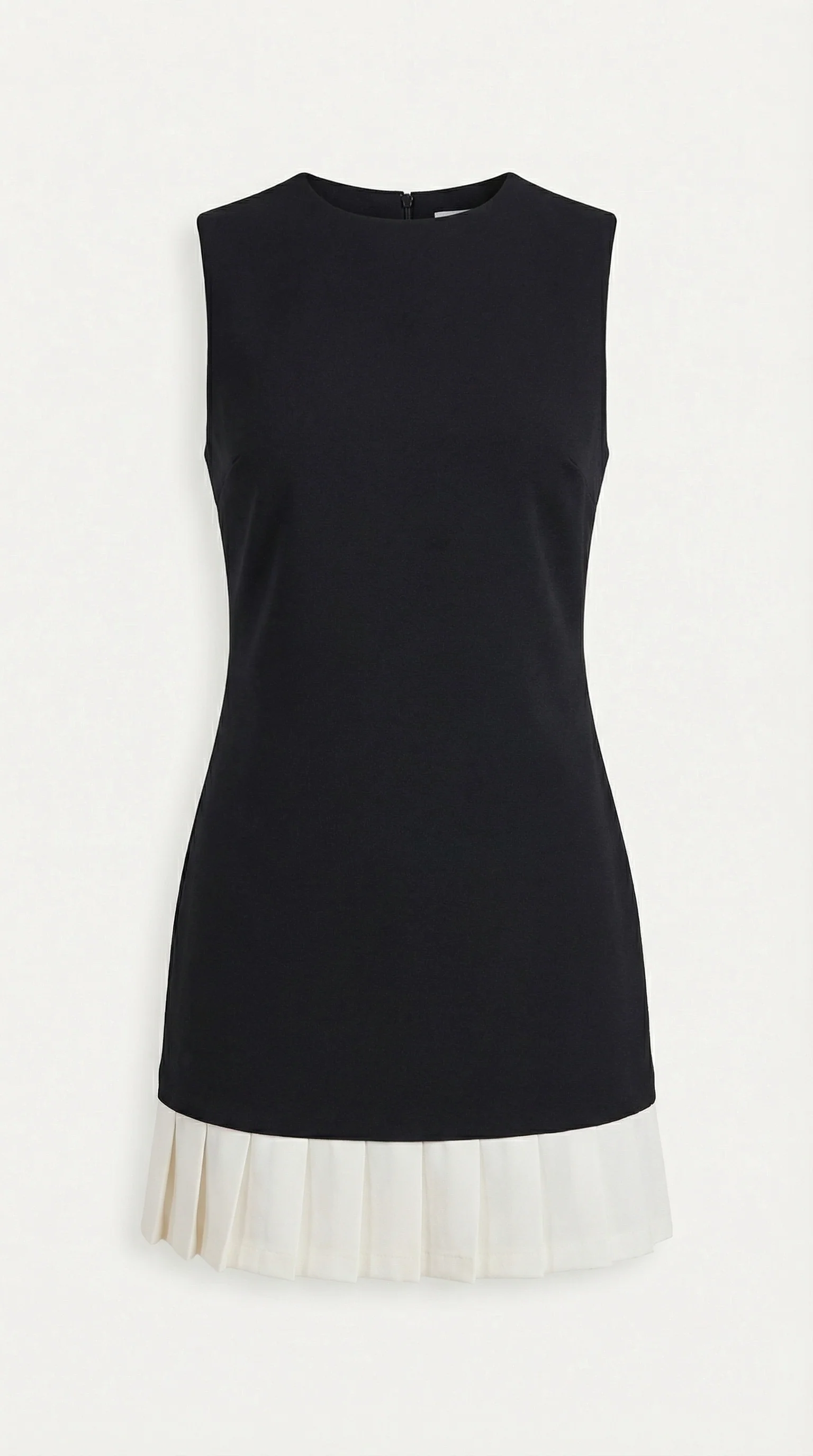 ?rmelloses A-Linien-Minikleid mit Plissee-Saum