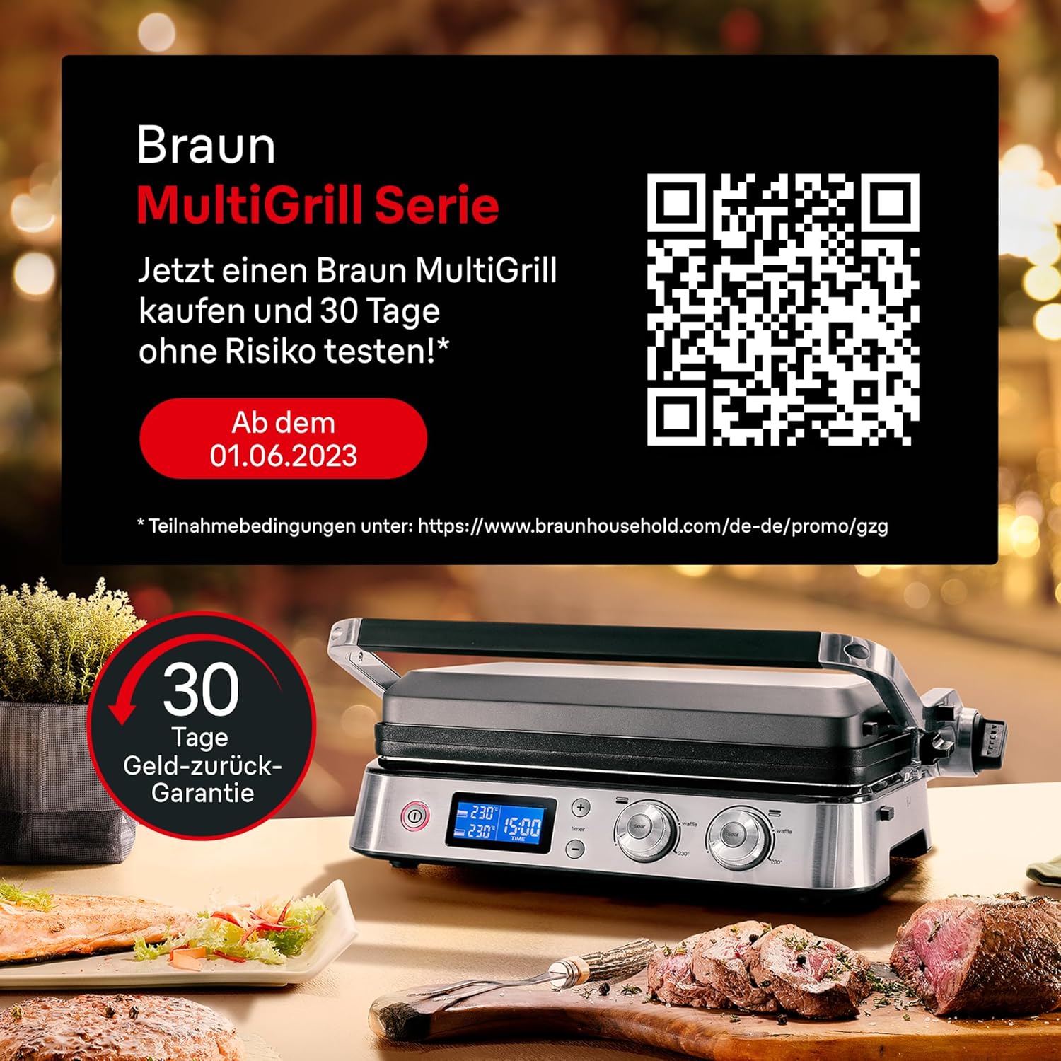 Braun MultiGrill 9 CG 9047 Kontaktgrill mit Grill-, Flach- und Waffelplatten, Grillpositionen: Kontakt, BBQ, Ofen, Spülmaschinenfeste Platten, Fettauffangschale, 230° Höchsttemperatur, Boost-Funktion
