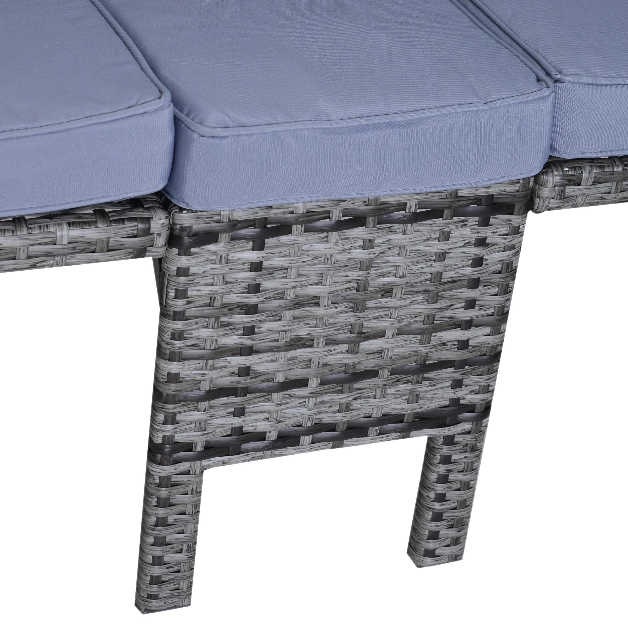 Tuinbankset lounge 3-delig Tuinset tuinmeubelen met sofa krukje kussens