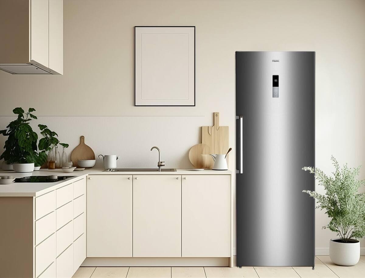 FrigeluX Réfrigérateur Armoire Look Inox RA445XE 475L