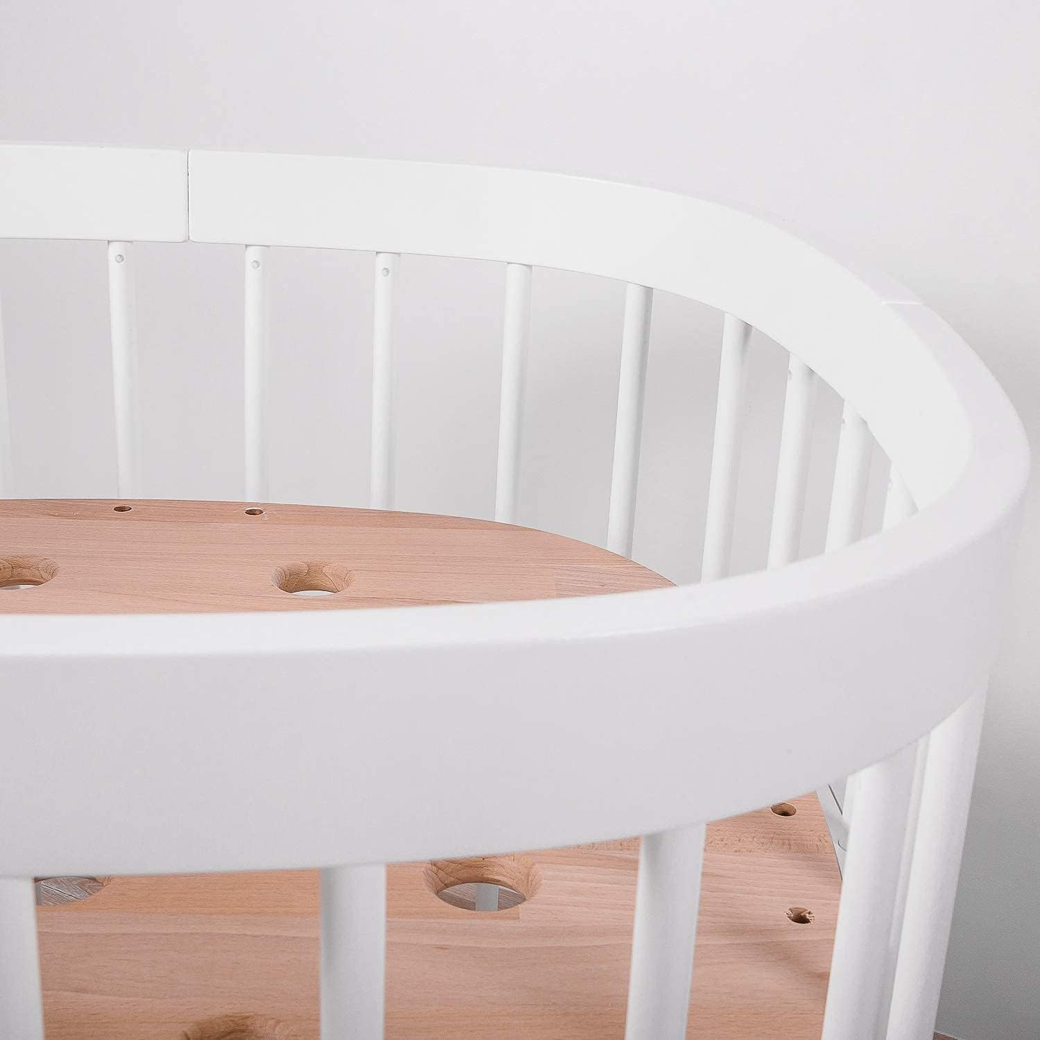 tweeto® Babybett 7 in 1 – mitwachsendes Babybett aus Holz | höhenverstellbares Beistellbett & Gitterbett | umbaubar zu Kinderbett & Laufstall (Buche Natur)