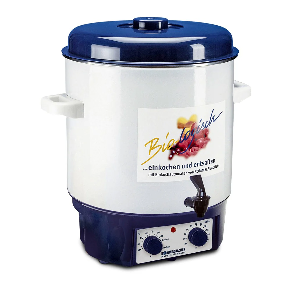 Rommelsbacher Inmaakautomaat KA 1804 wit-blauw met aftapkraan en tijdschakelaar
