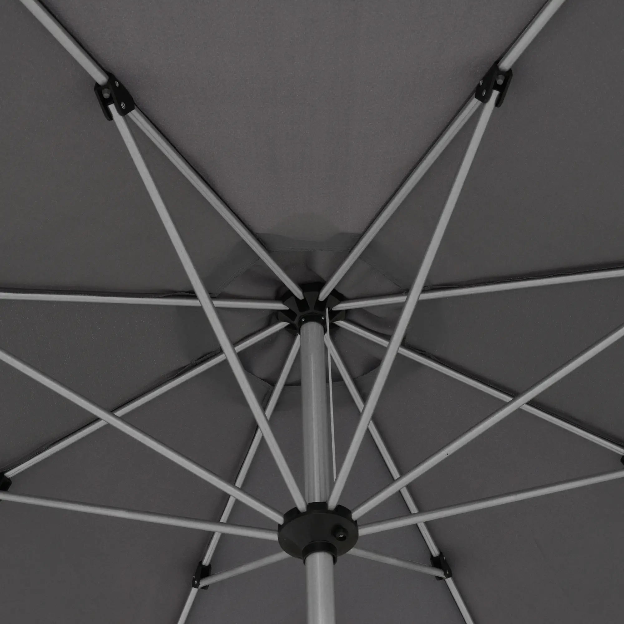 Outsunny Parasol 2,7 m Donkergrijs met Zwengel & UV-bescherming