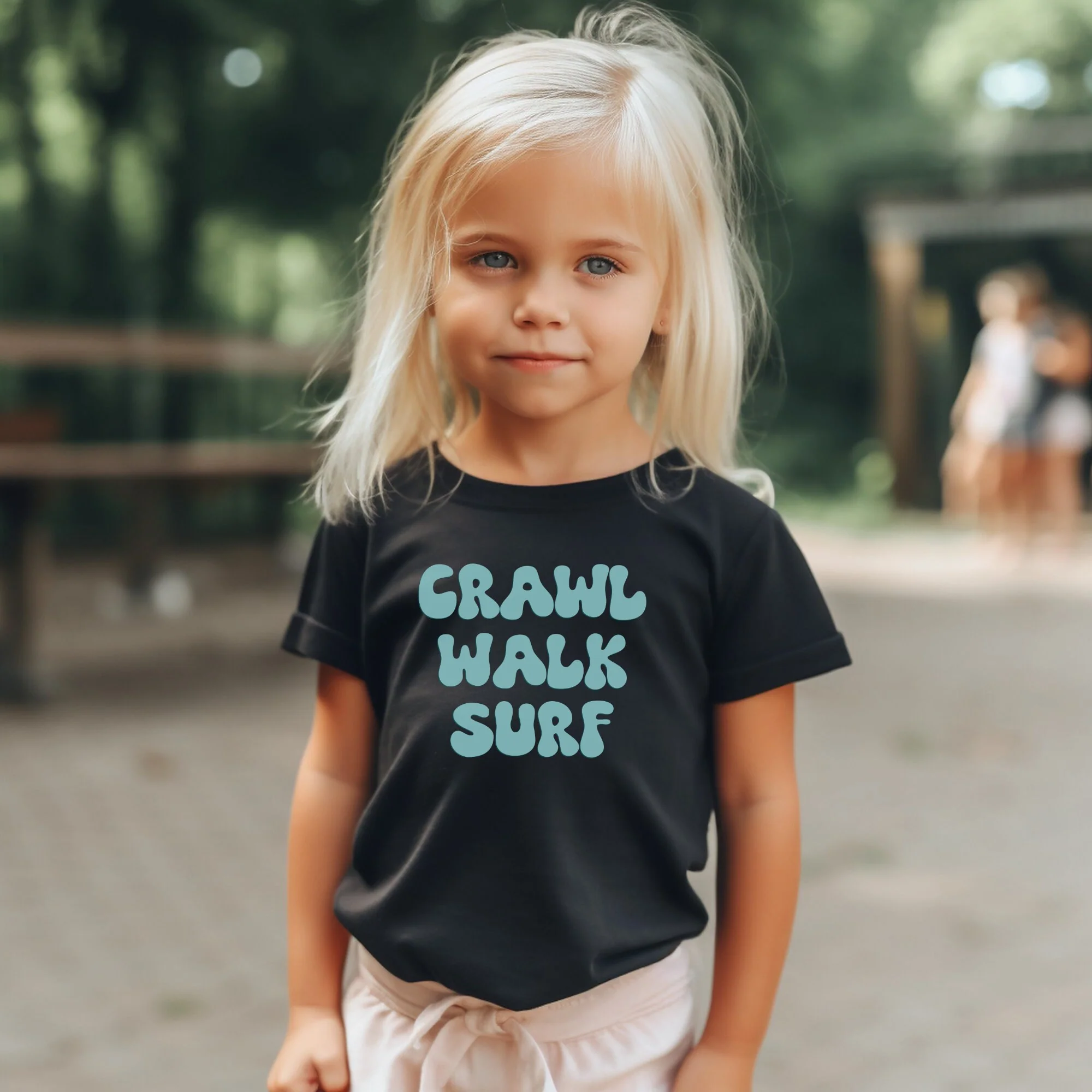 Crawl Walk Surf Baby Onesie, Surfer Baby Onesie, Cute Toddler Retro Shirt - Retro Natural Infant, Toddler & Youth Tee