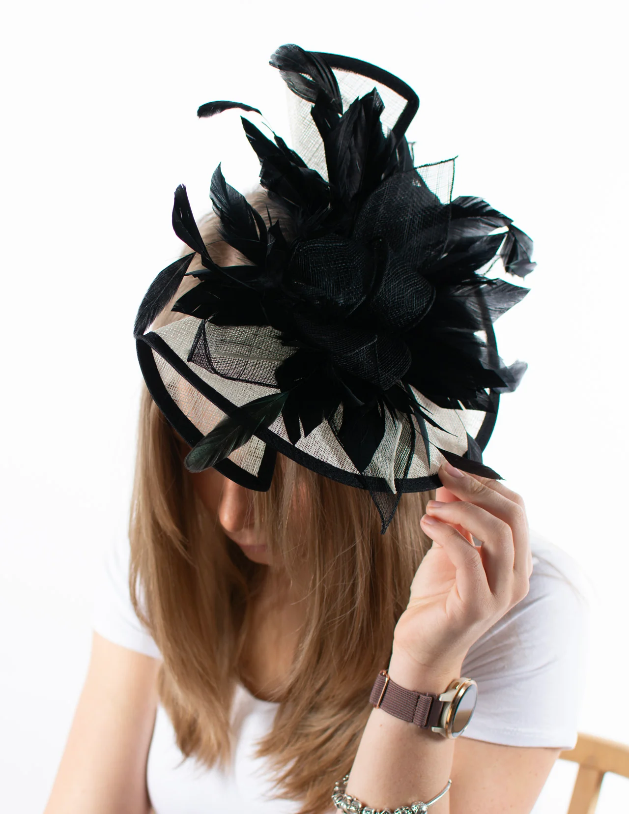 Fascinator | Fancy Floral Hat | Black & White