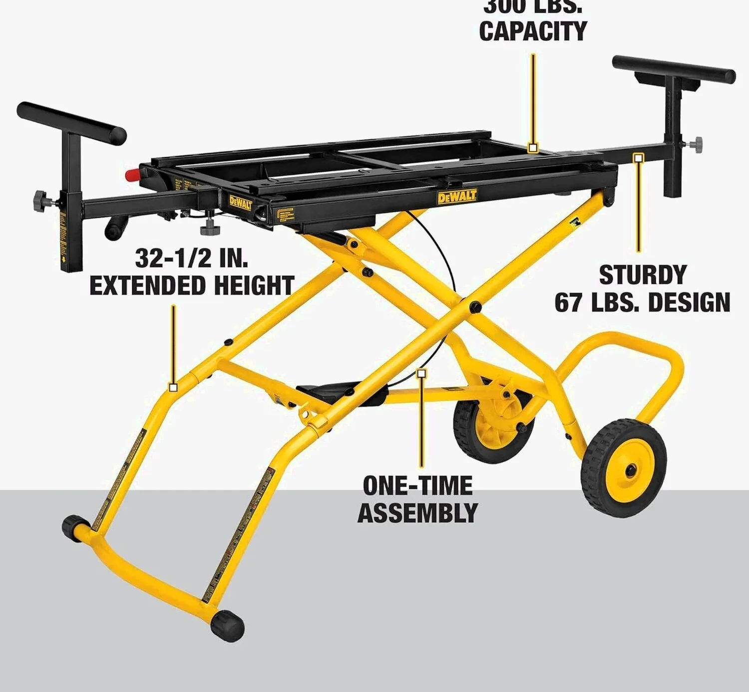 DEWALT Miter Saw Stand With Wheels (DWX726), Yellow