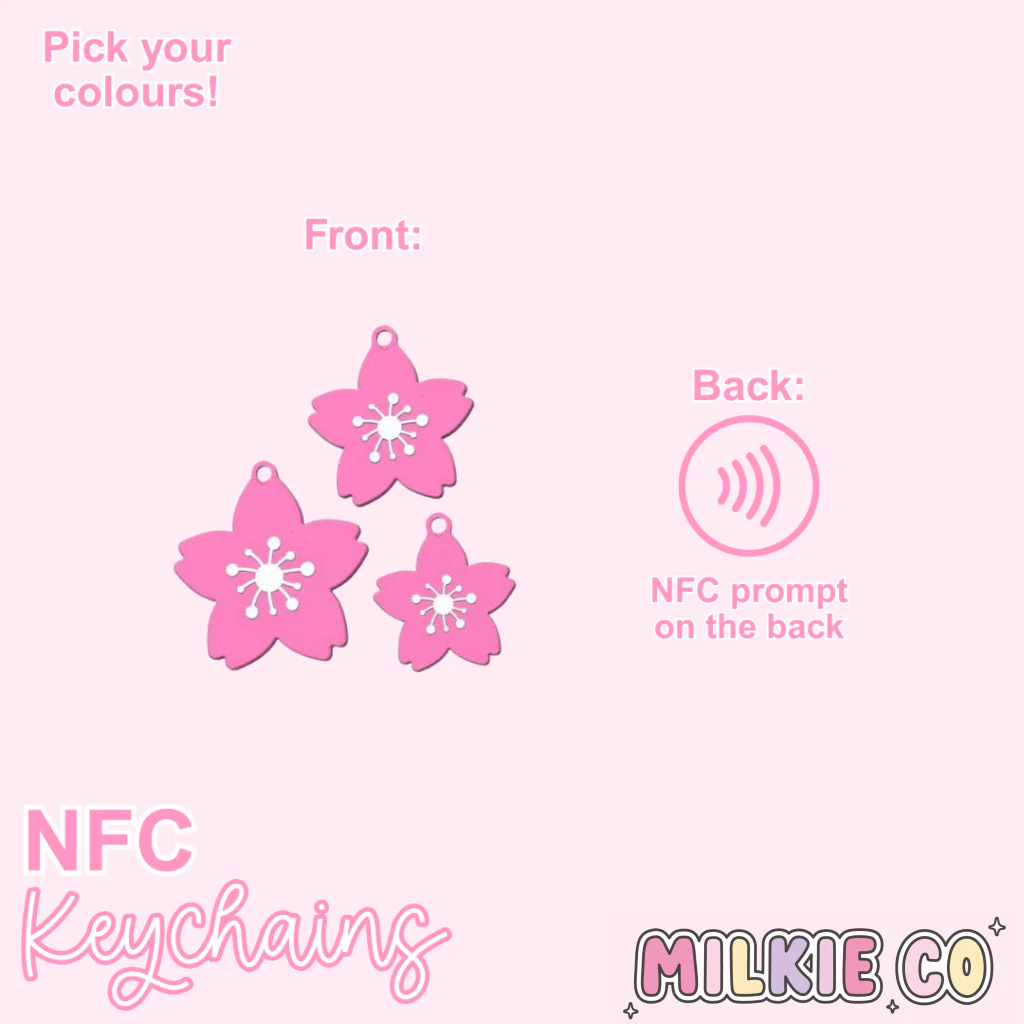 Cherry Blossom NFC Keychain