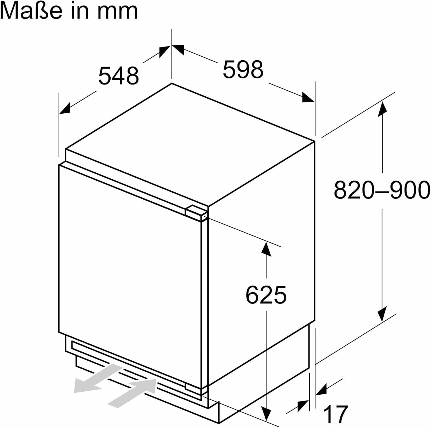 Siemens GU21NADE0 iQ500 Smarter Einbau-Gefrierschrank, Flachscharnier mit Softeinzug, 82 x 59,8 cm, 85 L Gefrieren, noFrost – nie wieder abtauen, freshSense - konstante Innentemperatur