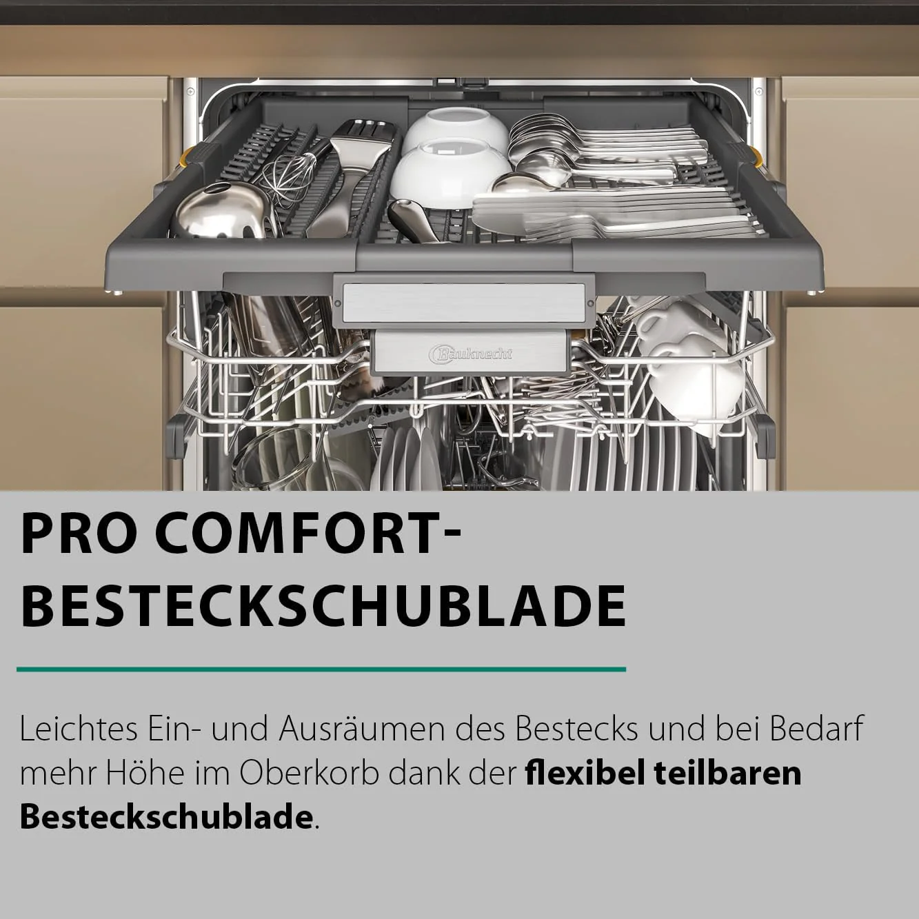 Bauknecht B7F HP43 XA Vrijstaande vaatwasser/ 60 cm/ 15 couverts/ PowerClean Pro-Effectieve hogedruksproeiers/ Natural Dry-Automatische deuropening-Betere droging/ Maxi Space-Meer binnenruimte