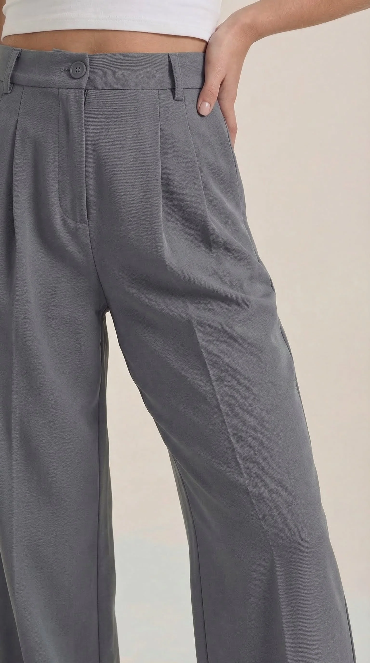 High Waist Stoffhose