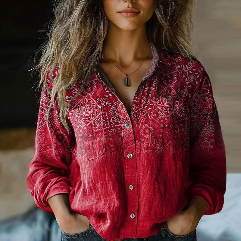 Damenbluse im Bohemian-Vintage-Stil