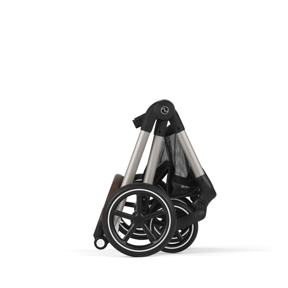 CYBEX Gold Kinderwagen EOS Lux 2-in-1, Reisesystem, Ab Geburt bis 22 kg (ca. 4 Jahre), Moon Black