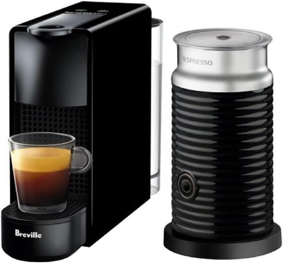 Breville Nespresso Essenza Mini & Aeroccino3 Milk Frother Bundle - Black