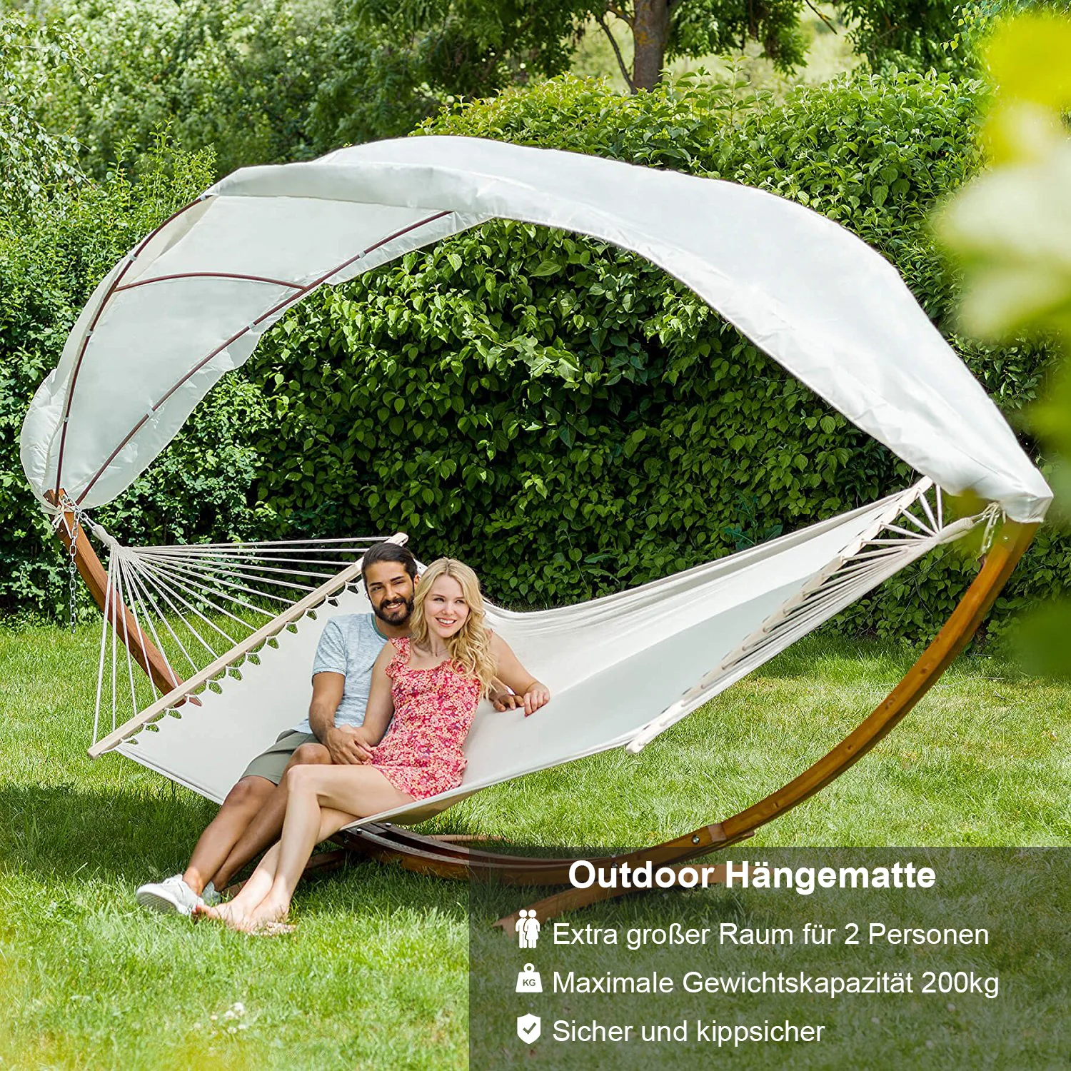 Sonnewelt Hngematte Holz Hammock mit Gestell