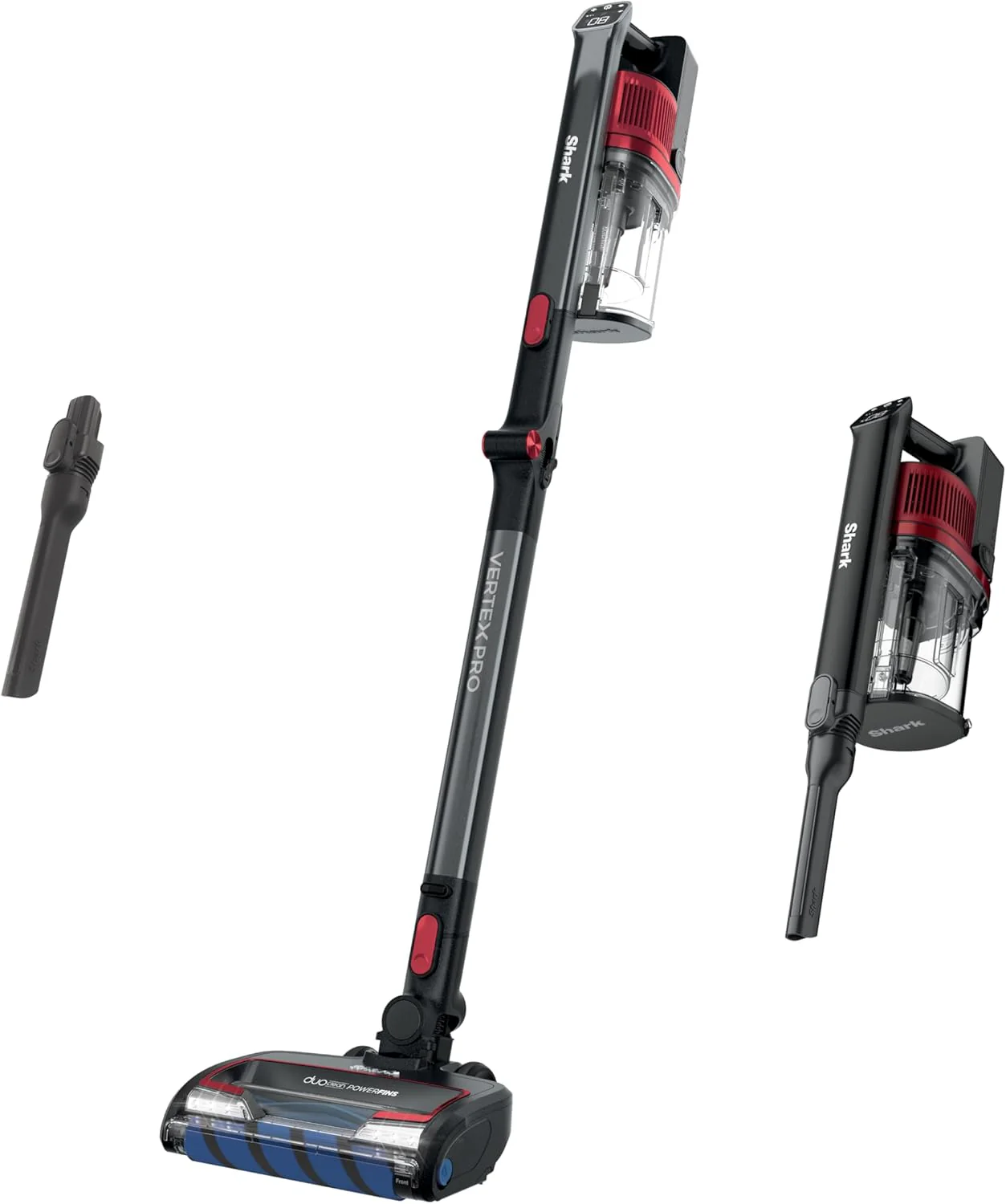 Shark Cordless Vacuum Cleaner. HEPA Filter. Lightweight. Portable. Rechargeable. Pet Hair Pickup. Removable Handheld. Crevice. Upholstery & Dusting Brush Included. 40-min runtime. Red. IZ362H