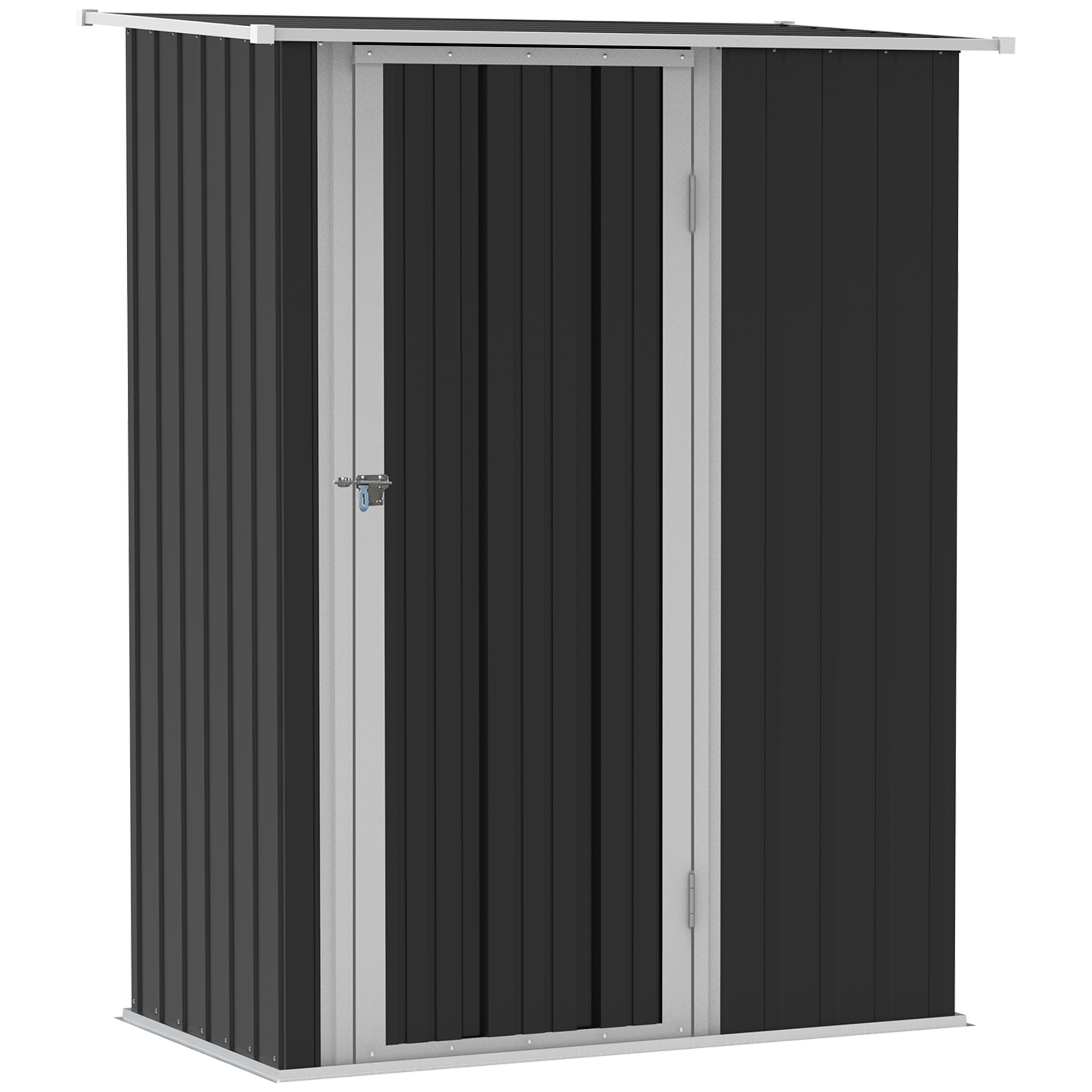gereedschapsschuur tuinhuisje gereedschapsschuur met deur buiten staal donkergrijs 142 x 84 x 189 cm