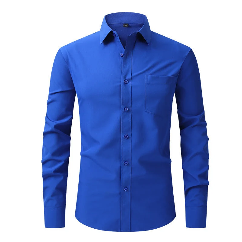 Sommerhemd Leichtes Langarm Modern Fit Herren Hellblau