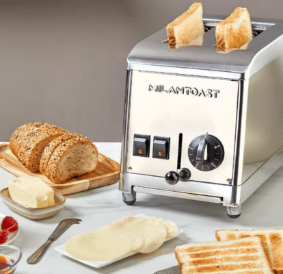 2025 Milantoast 2-sleuf Roestvrijstalen Broodrooster