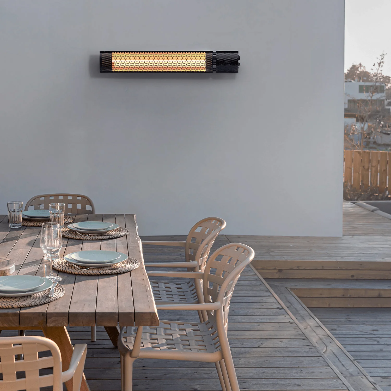 Muurbevestigde Infrarood Terrasverwarmer met Afstandsbediening en 2 Warmtestanden