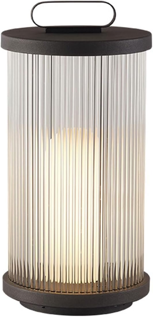 Wasserdichte Outdoor-Pil-Lampe, schlankes Edelstahl- und Glas-Design für Garten, Weg, Terrasse, Beleuchtung, elegante, wetterbeständige Beleuchtung