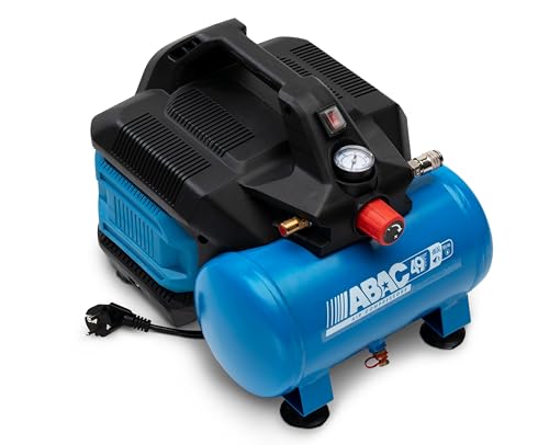 ABAC Compressore d'Aria Portatile Silenzioso EASE AIR 6, Compressore Aria Oil Free, Pressione Massima 8 Bar, Potenza 0,75 Hp, Serbatoio 6 Litri, Rumorosità 49 dB : Amazon.it: Fai da te