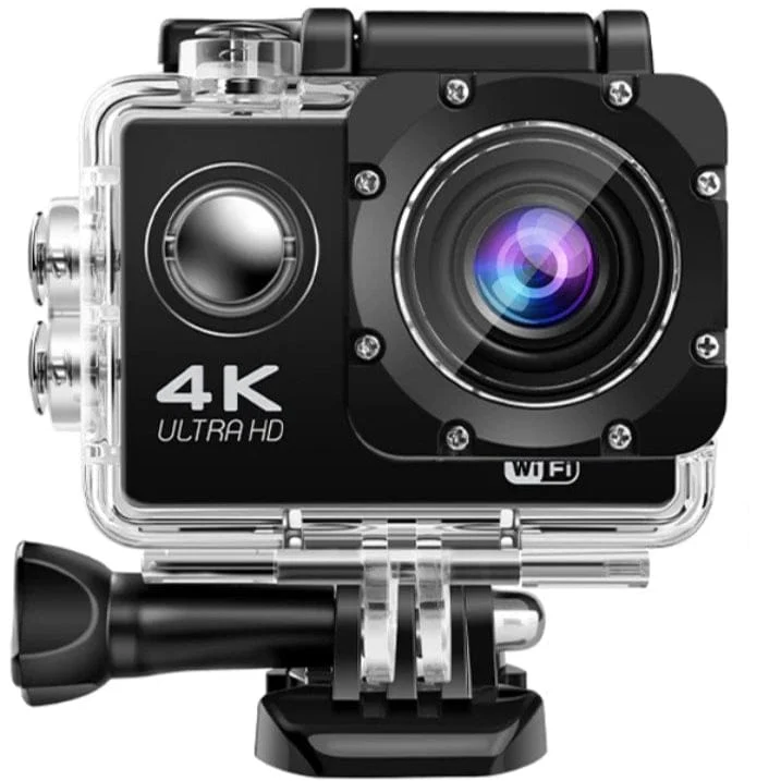 4K Ultra HD Waterproof Action Camera with WiFi & Helmet Mount