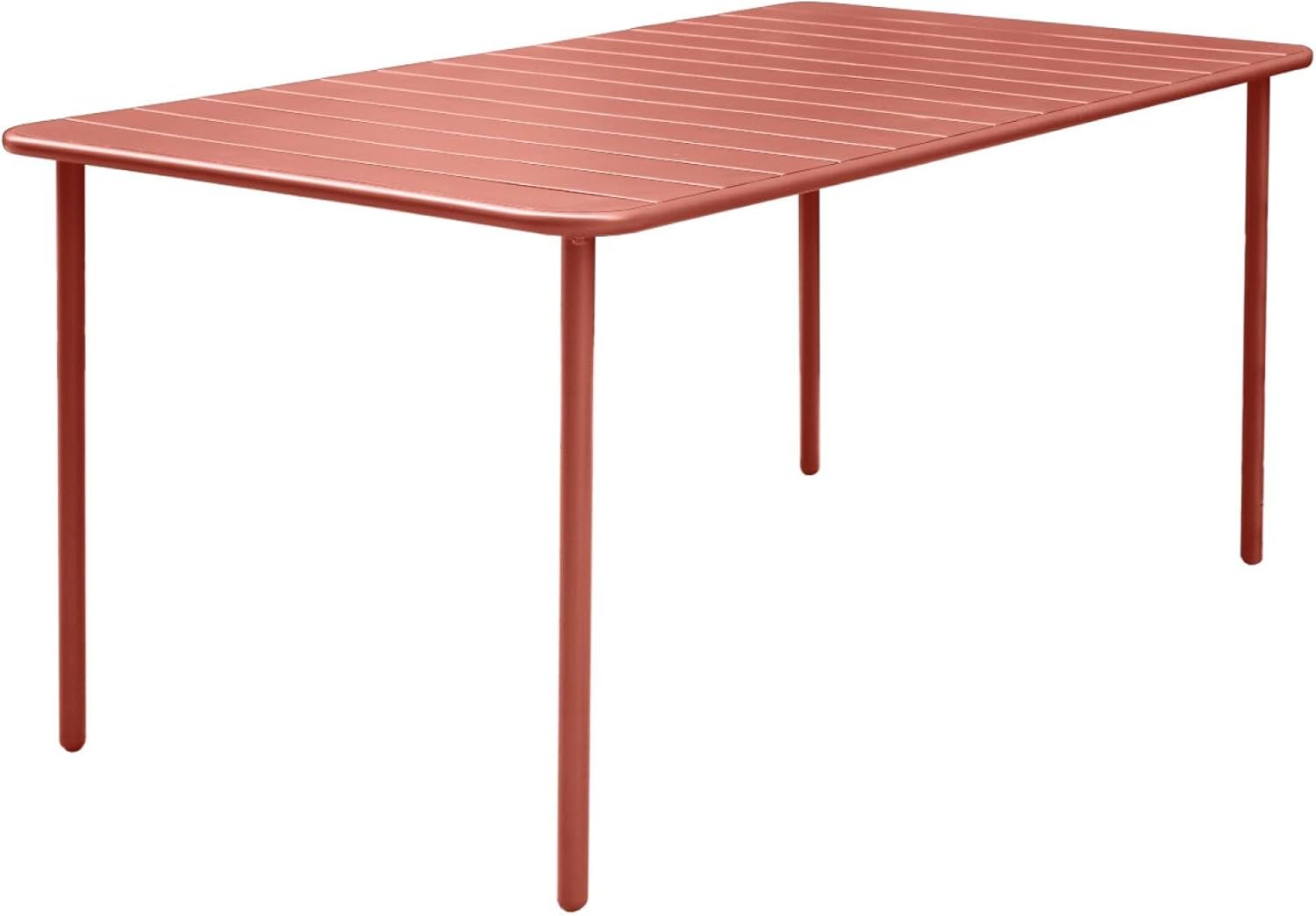 sweeek - Gartentisch + 2 Sessel und 4 Stühle, Stahl mit Rostschutzbehandlung, 160 x 90 x H 72,5cm - Amelia