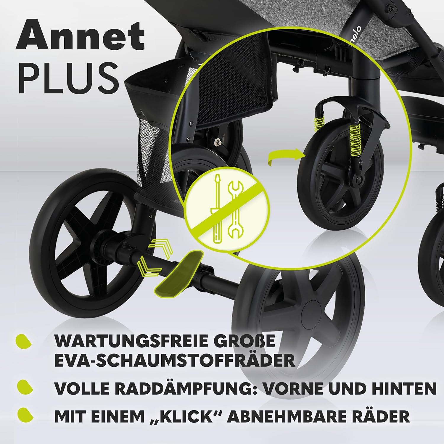 LIONELO Annet Plus Buggy bis 22 kg mit Liegefunktion, Kinderwagen klein zusammenklappbar mit Zubehör, Eva-Schaum-Räder, Moskitonetz, Fußdecke Getränkehalter, Korb