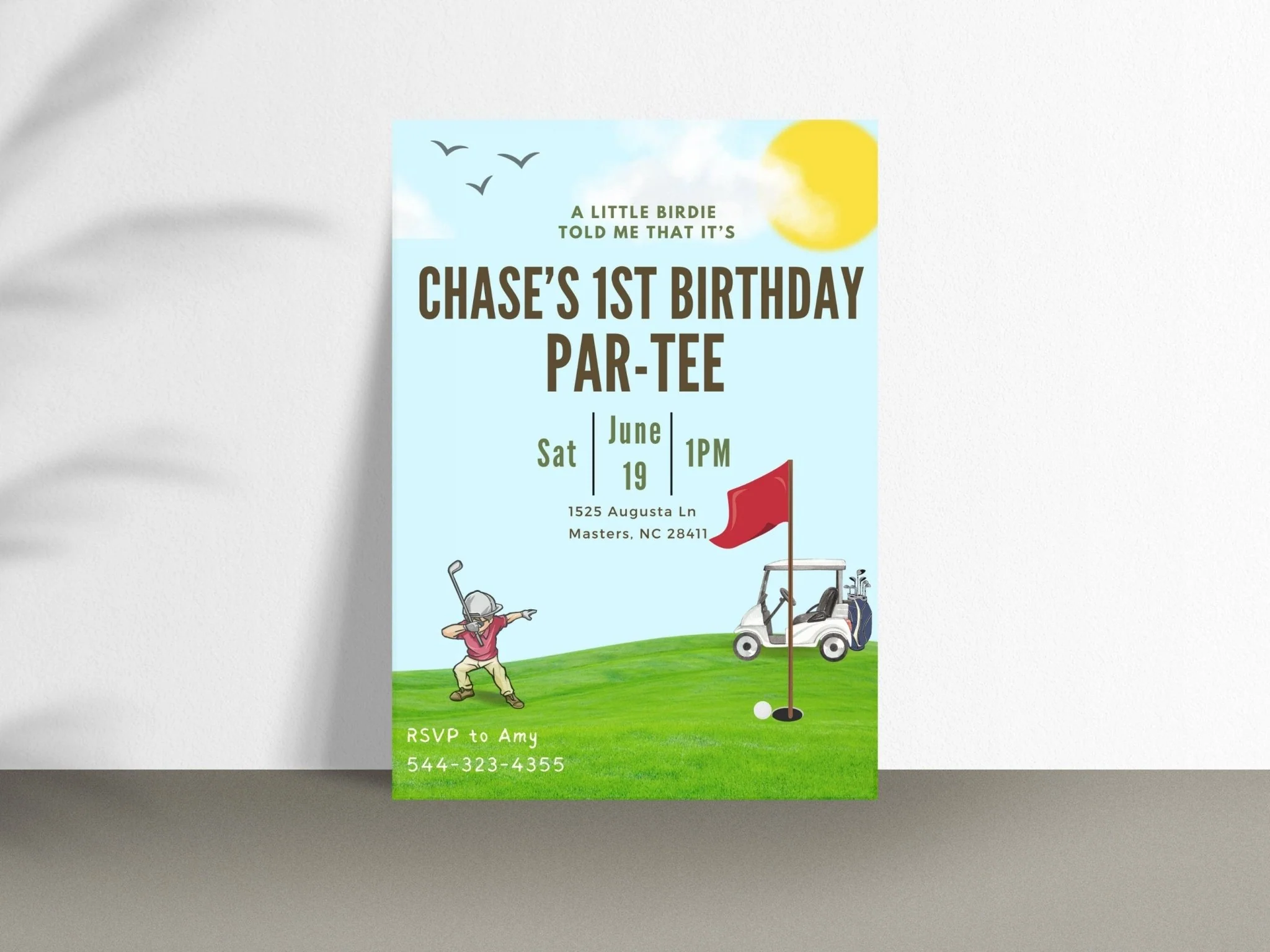 Golf Birthday Invitation, Golf Invitation, Birthday Par-tee Invitation, 1st Par-tee, Hole in One Birthday