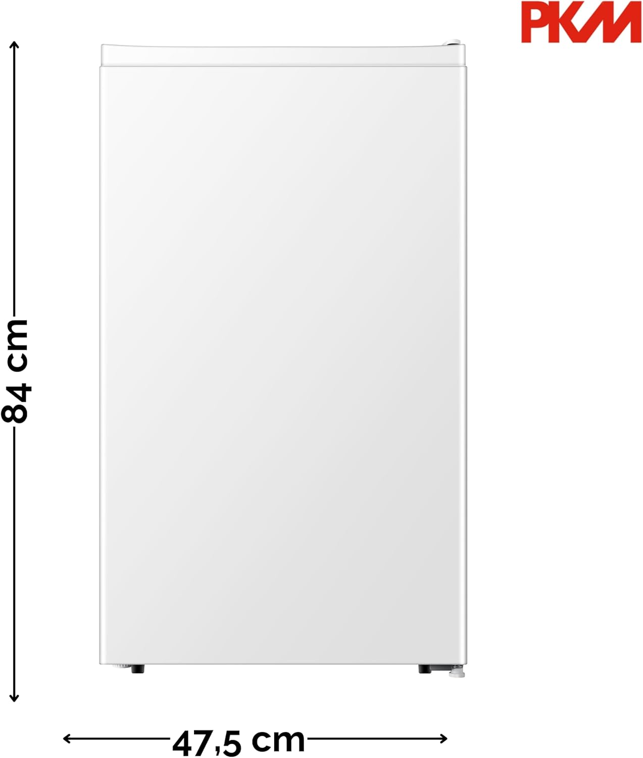 PKM KS93E Kühlschrank mit Kaltlagerzone | 94 Liter | Weiß | Sehr leise mit 36 dB | Wechselbarer Türanschlag | 1 Gemüseschublade | 47,5 cm Breite | Regelbares Thermostat | Energieeffienzklasse E