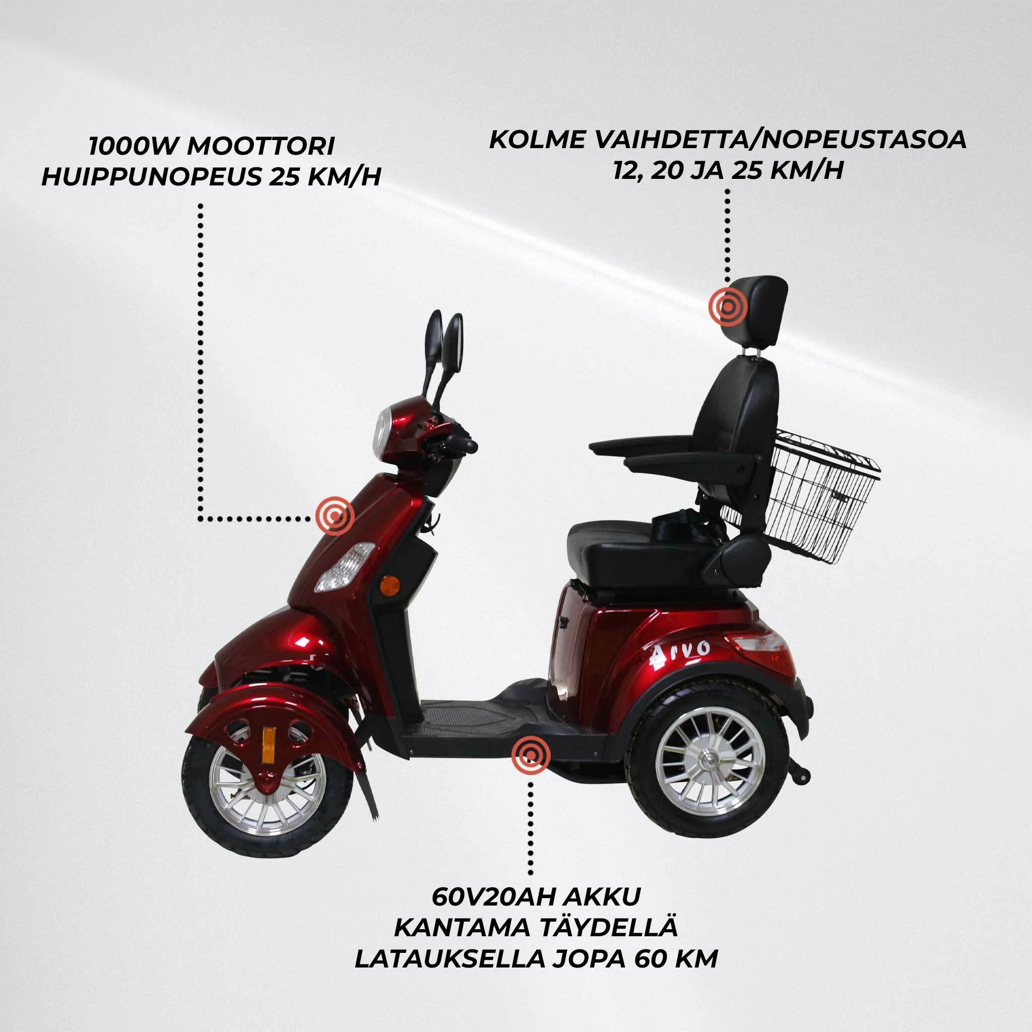 Arvo Seniorenmobil P400 Rot