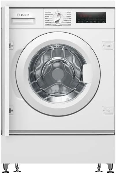 Bosch WIW28443 Serie 8 Inbouw Wasmachine Voorlader, 62 kWh per 100 wascycli, 1400 tpm, 8 kg, wit, EcoSilence Drive, SpeedPerfect, VarioTrommel, ActiveWater Plus