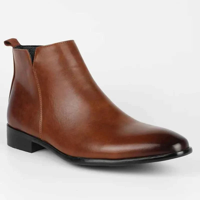 Chelsea Stiefeletten f��r Herren aus Leder mit bequemem Slip-on Design